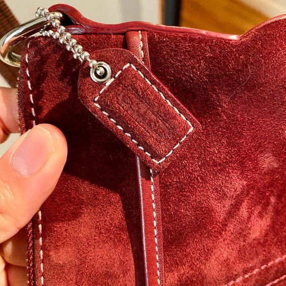 Coast red velvet crossbody + pink scarf - Picture 3 of 3